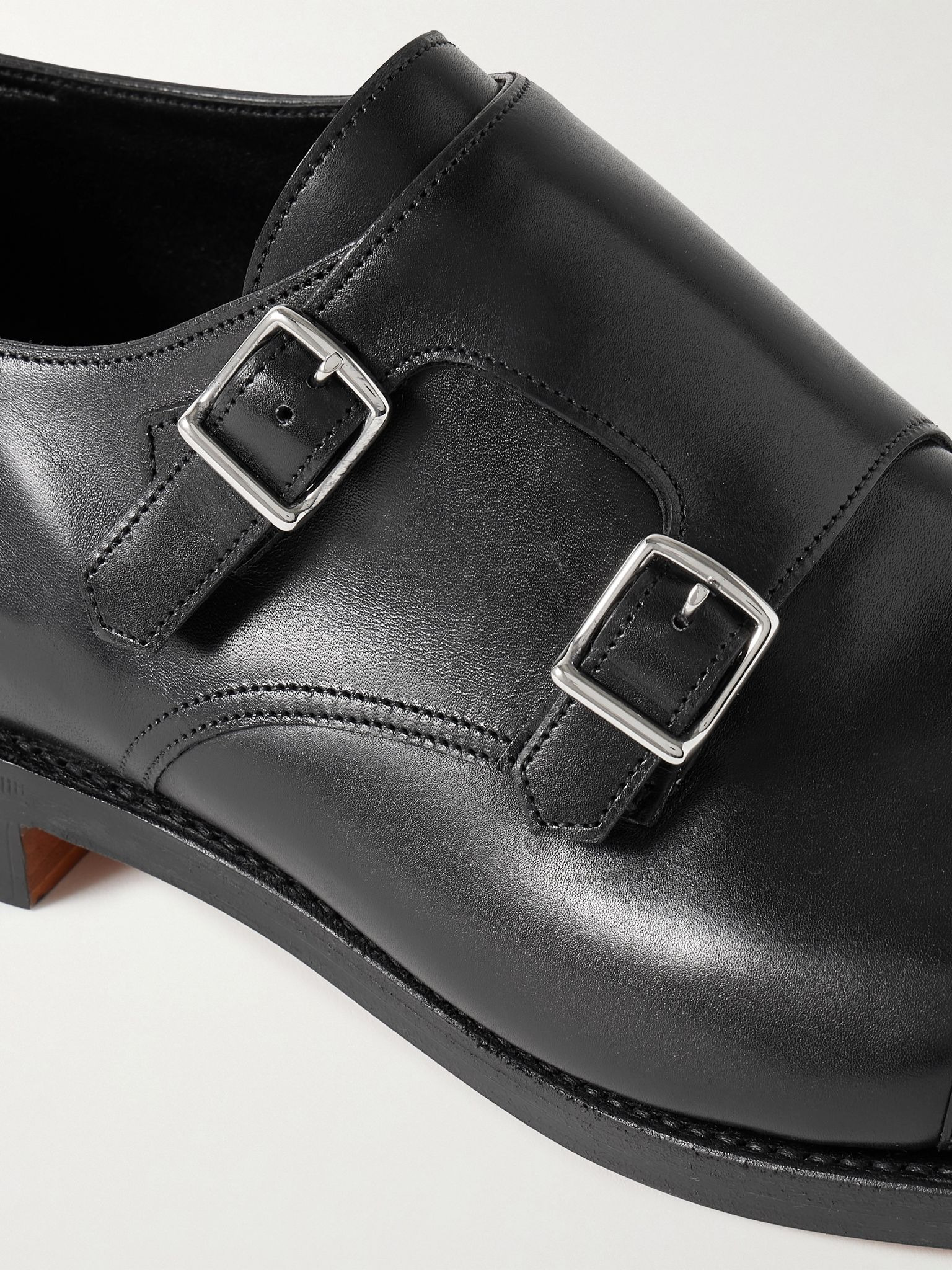 William Leather Monk-Strap Shoes Black - 5