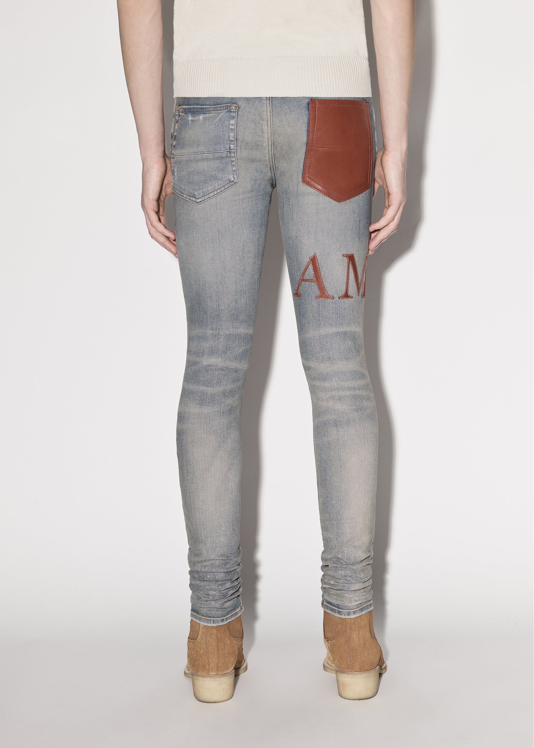 LEATHER STITCH LOGO JEAN - 4