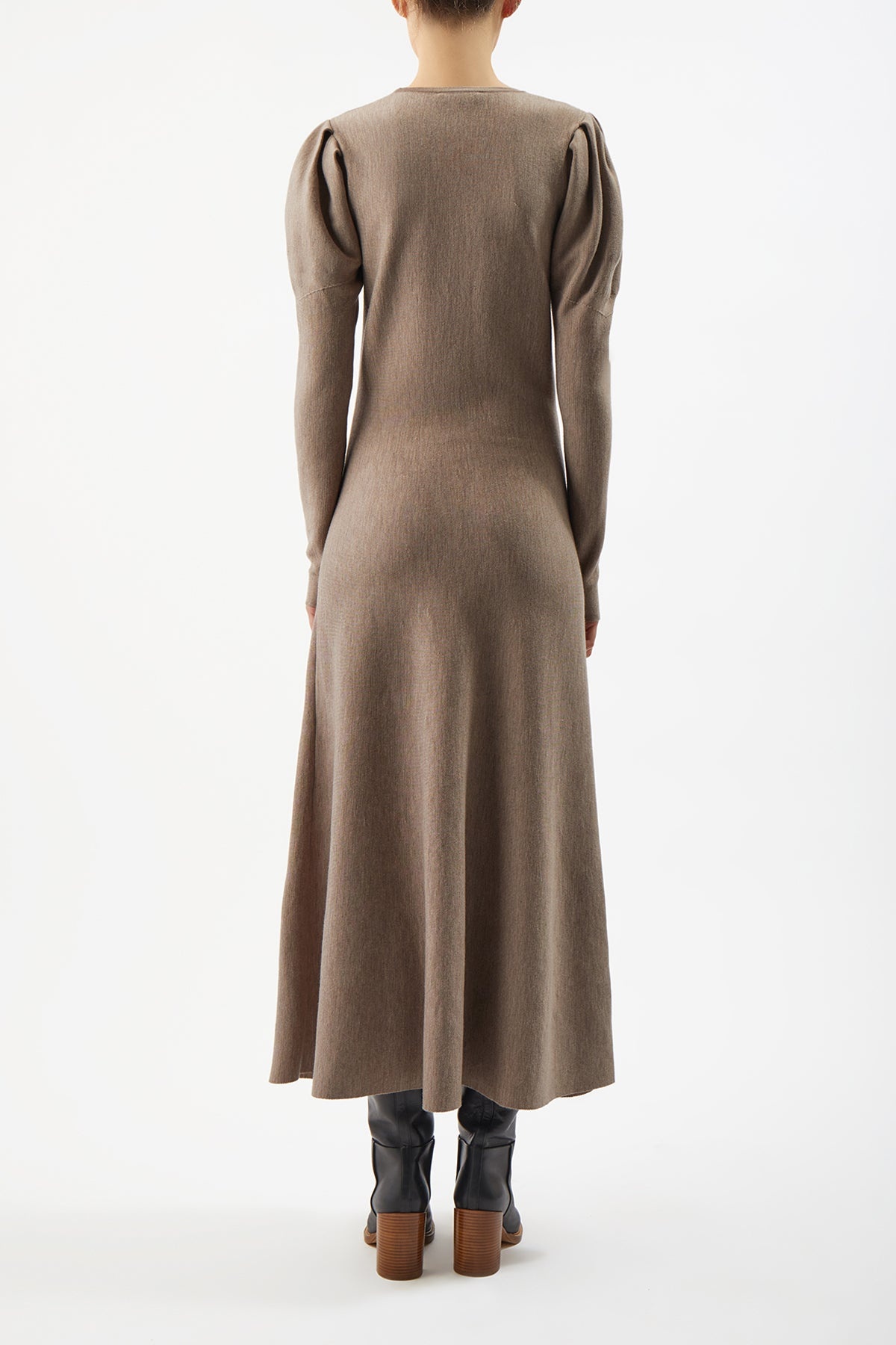 Hannah Dress in Oatmeal Wool Cashmere - 5