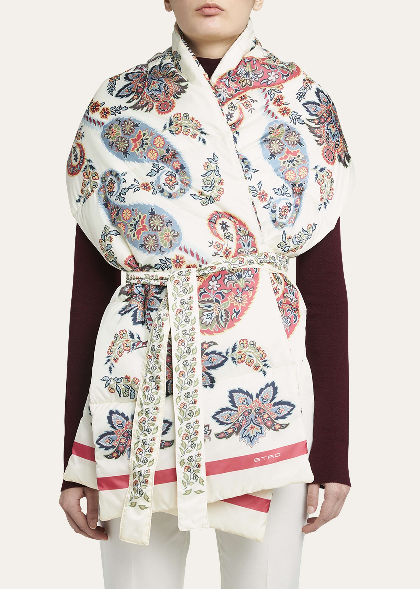 Paisley Quilted Wool-Blend Scarf - 3