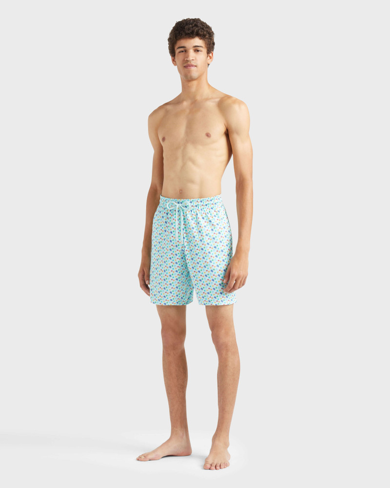 Vilebrequin Men Long Stretch Swim Trunks Micro Ronde Des Tortues Rainbow outlook