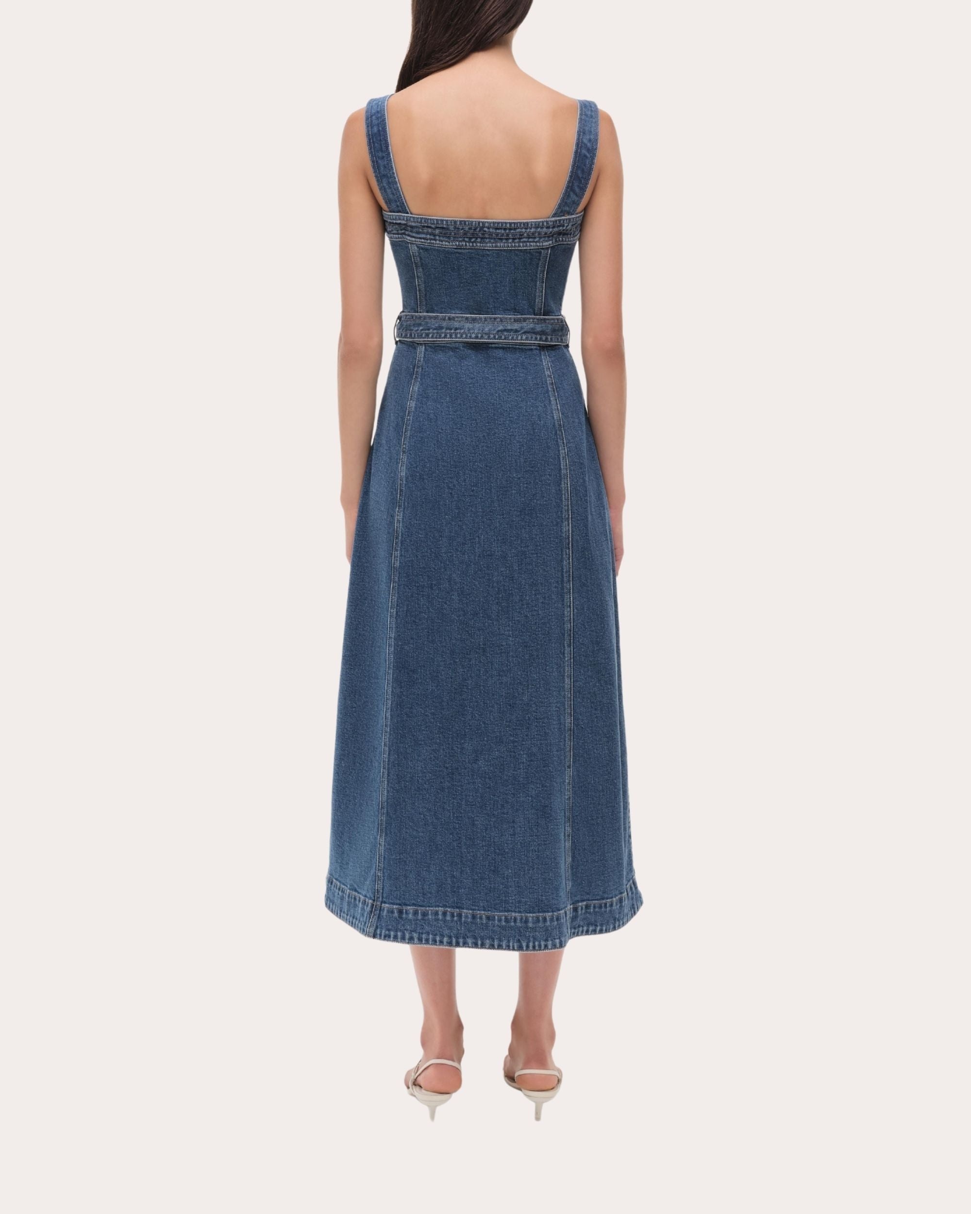 Alba Denim Bustier Midi Dress - 2