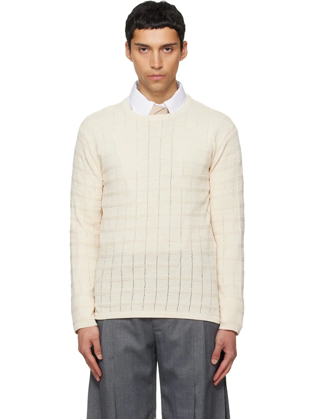 Off-White Cube Texture Knit Sweater - 1