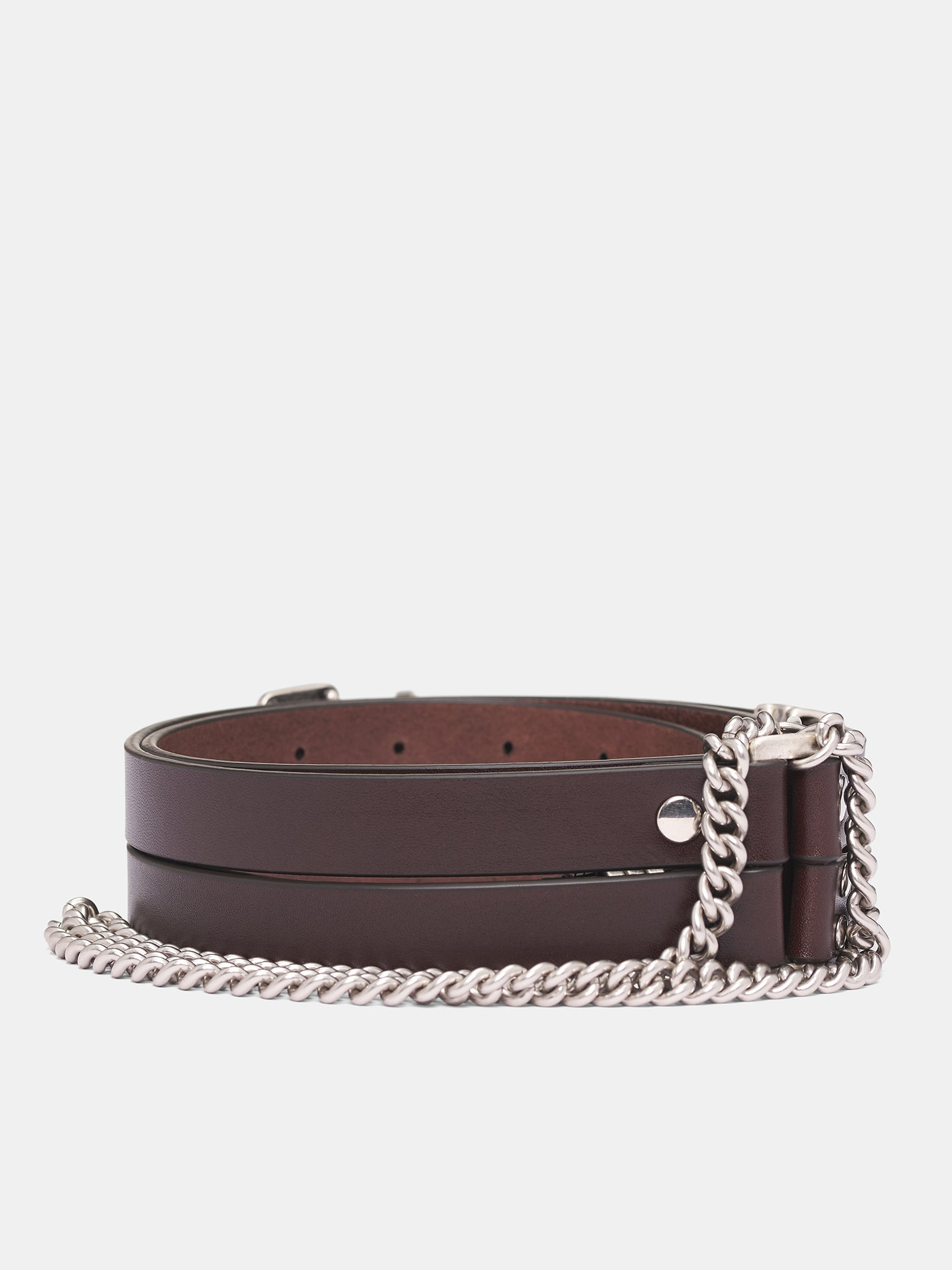 Brown Leather Luen Double Belt - 2