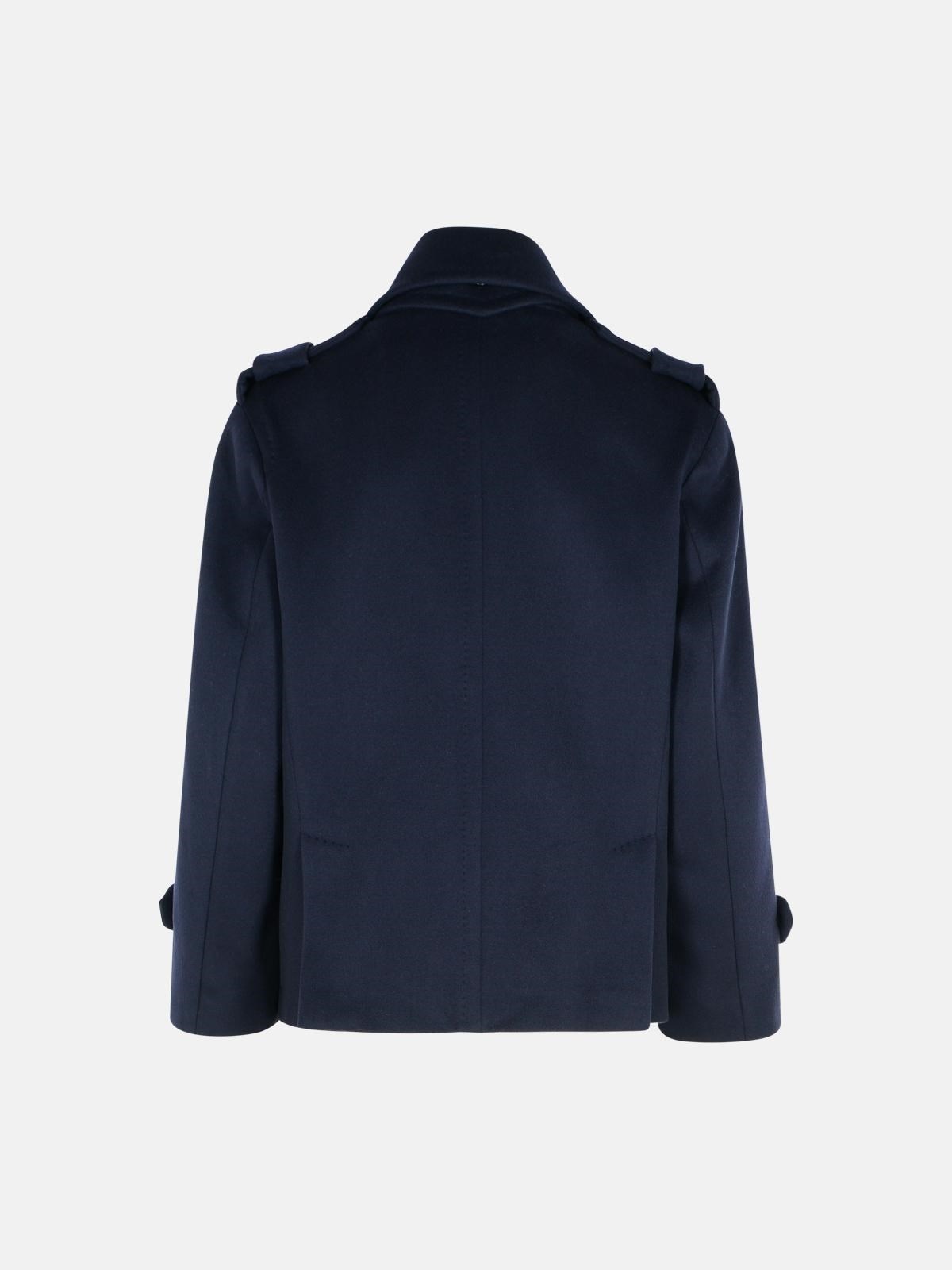 'LAVENO' BLUE WOOL BLEND COAT - 3
