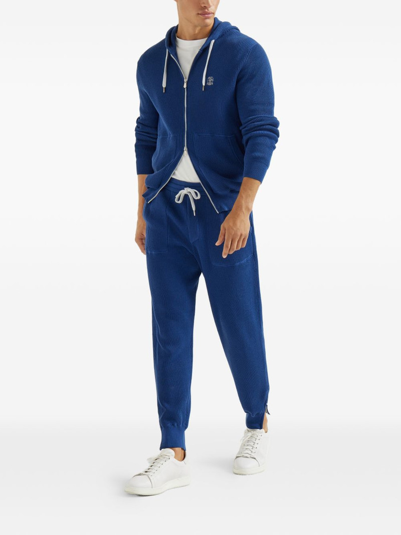 Brunello Cucinelli ribbed-knit hoodie outlook