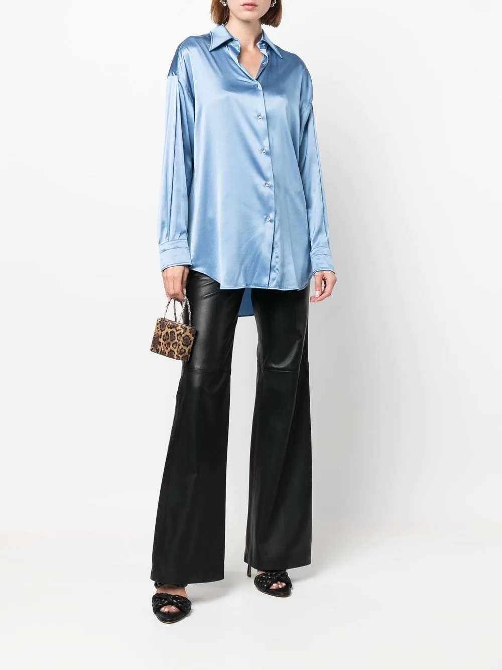 stretch-silk pointed-collar shirt - 2