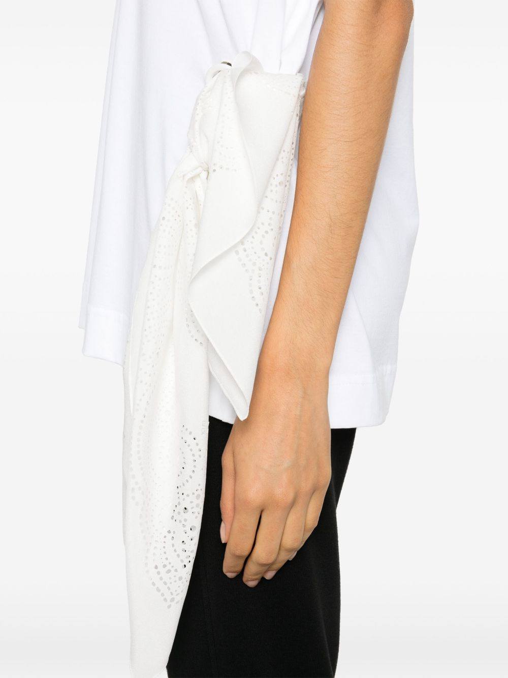 scarf-detail cotton T-shirt - 5
