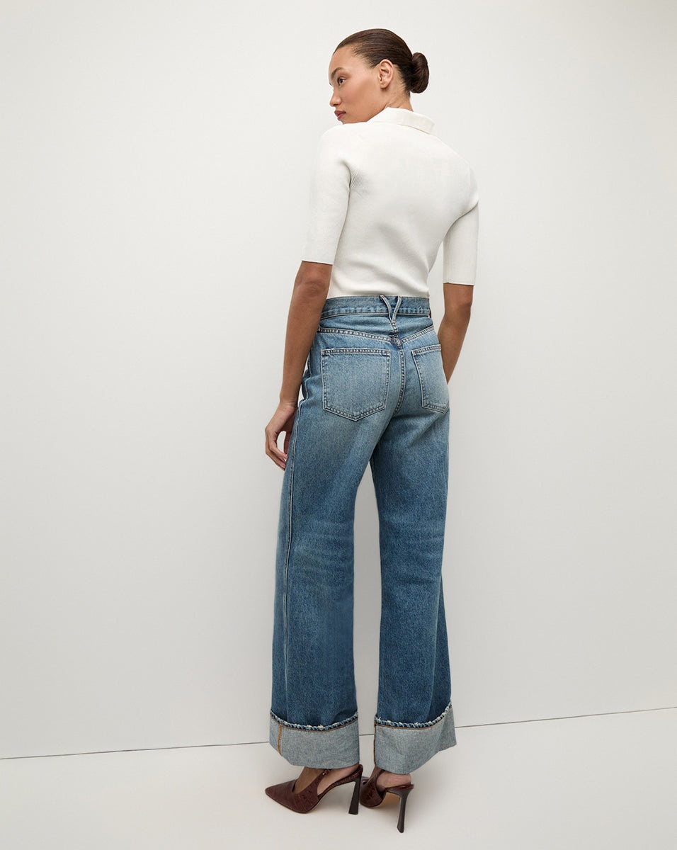 TAYLOR CUFFED WIDE-LEG JEAN - 6