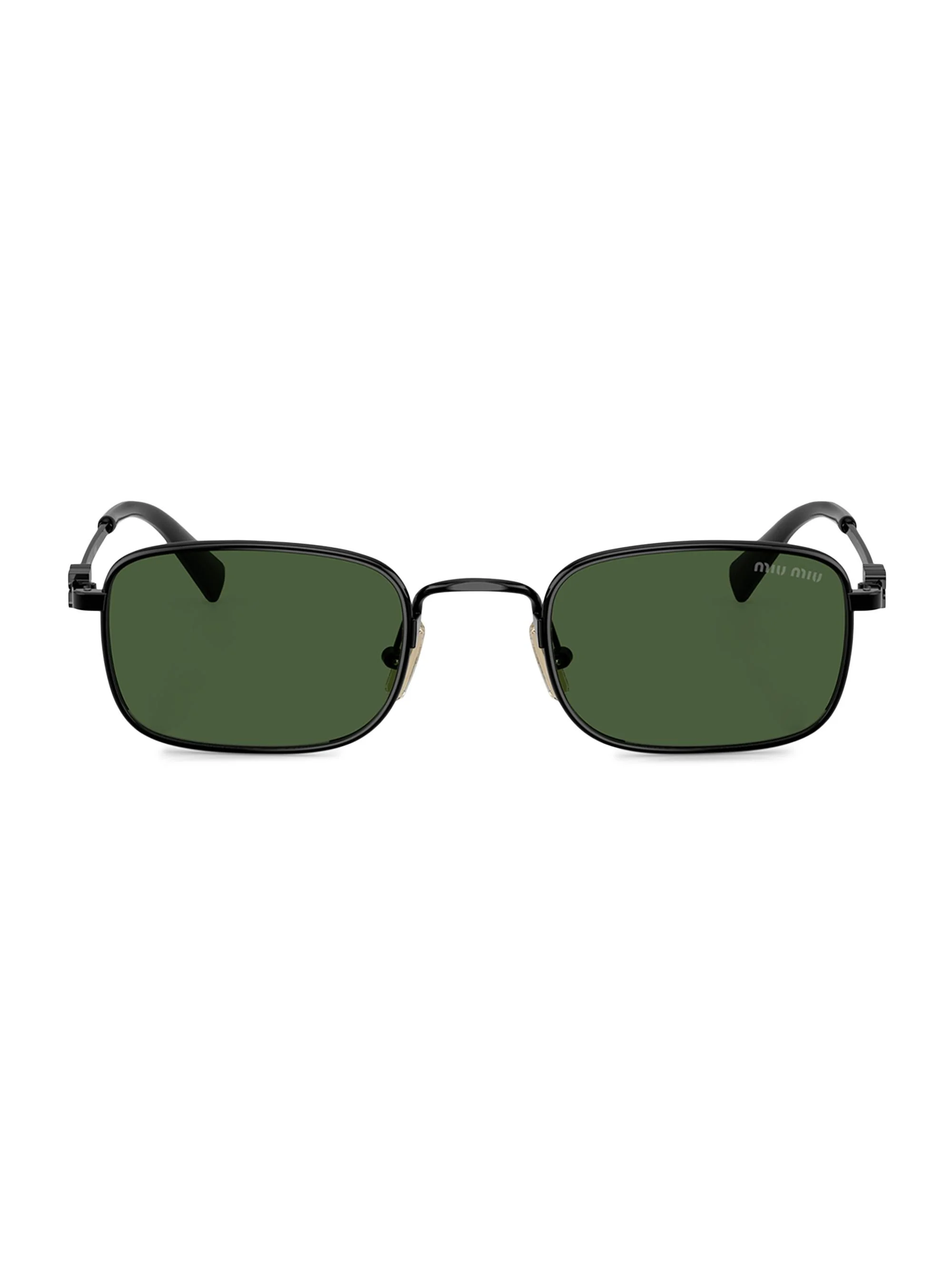 Women's 49MM Rectangular Sunglasses - Black - 1