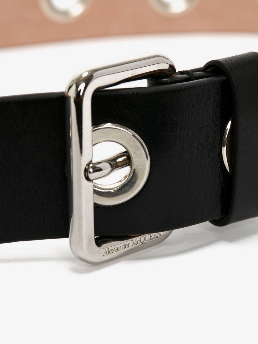 Men's Eyelets Belt in Black - 2