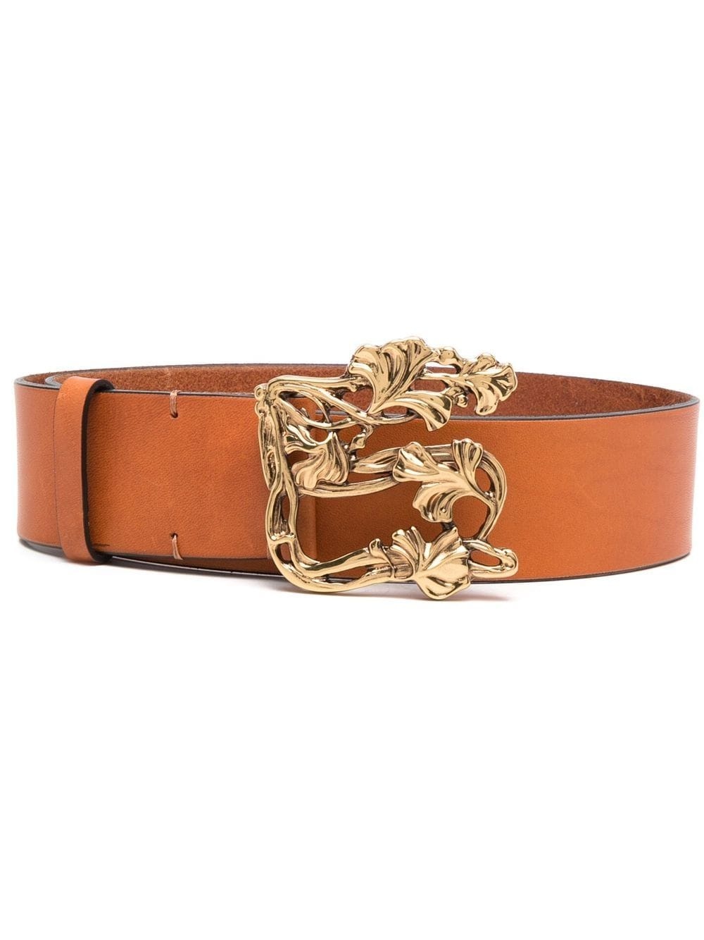 gold-tone plaque belt - 1