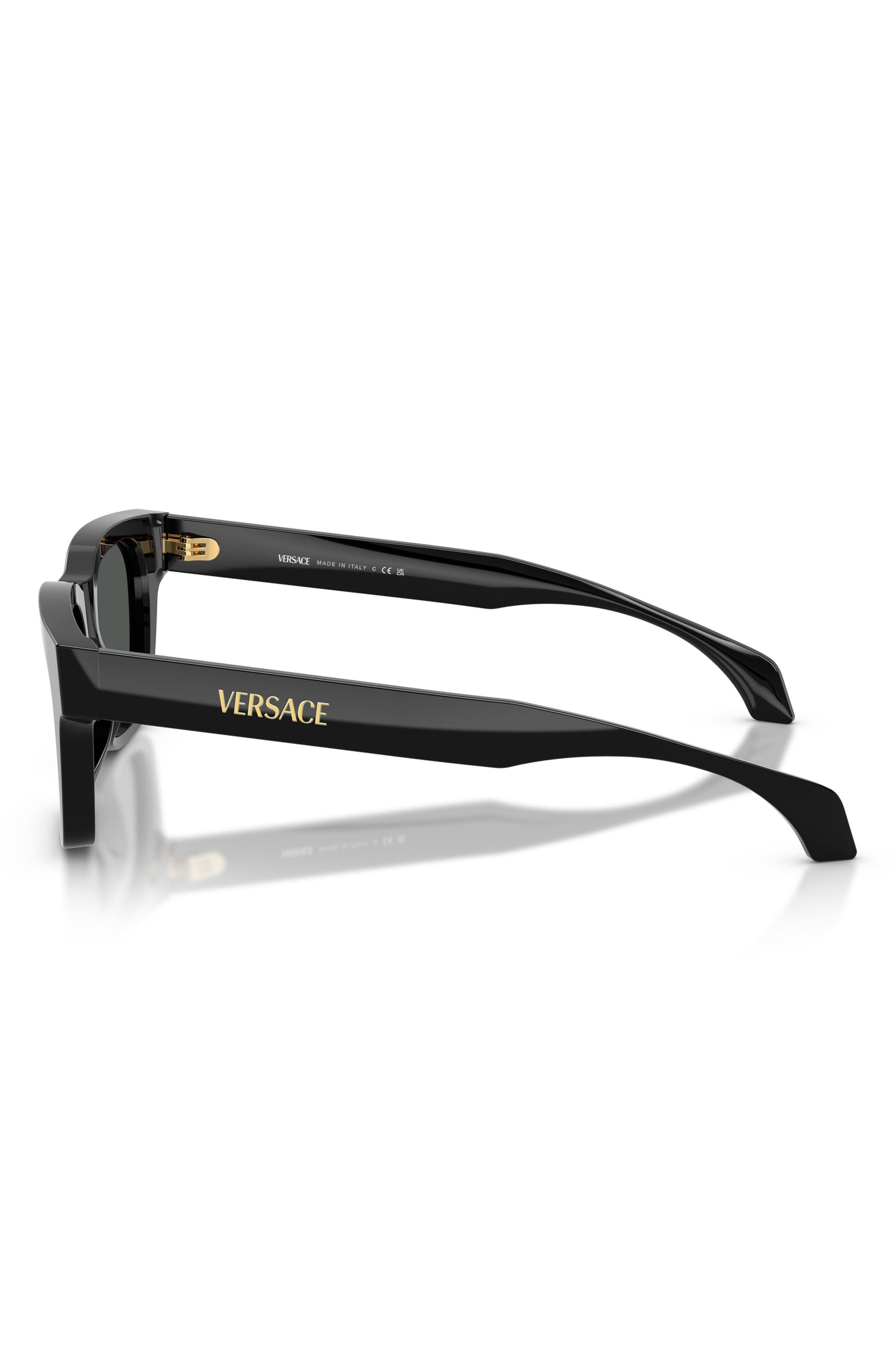 Versace 52mm Square Sunglasses in Black/Dark Grey at Nordstrom - 3