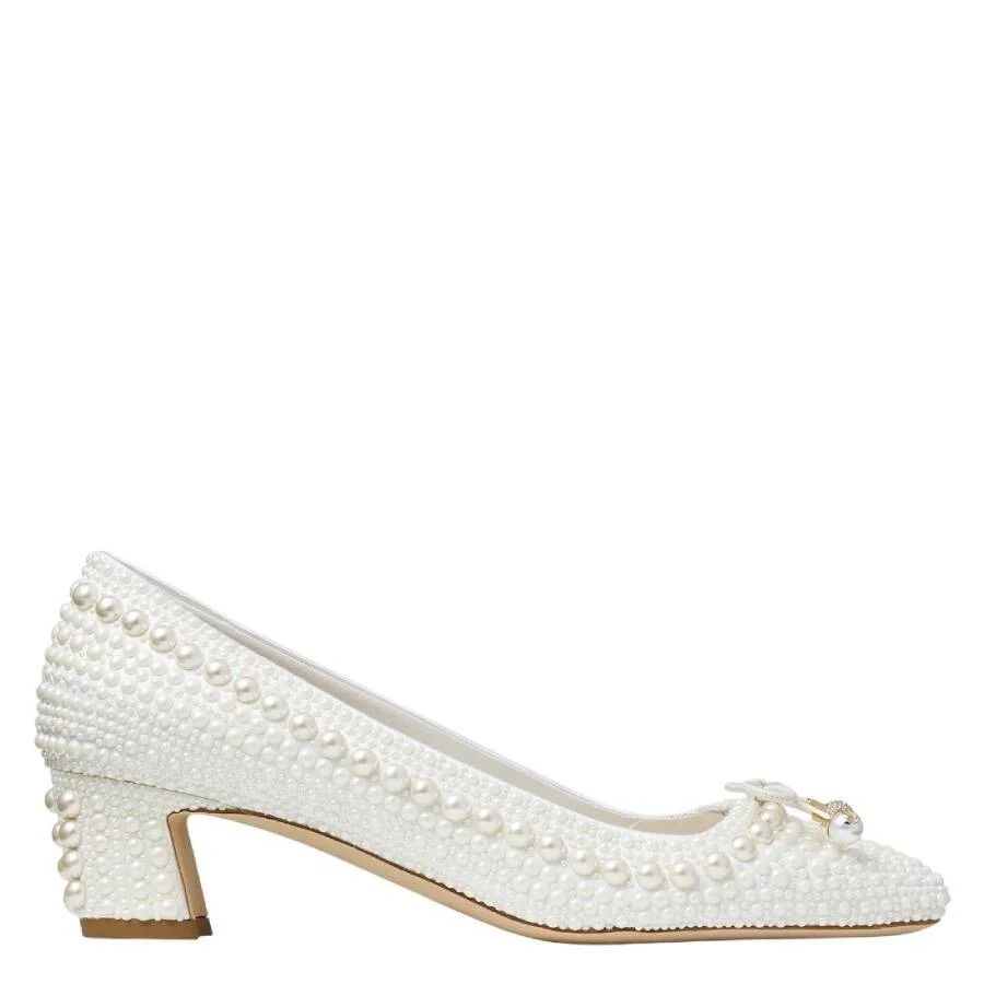 Jimmy Choo Elme 45 Pearl Embellished Pumps - 1