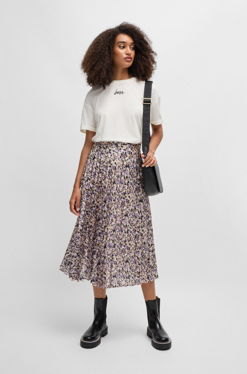 BOSS MAXI SKIRT IN PRINTED PLISSÉ SATIN outlook