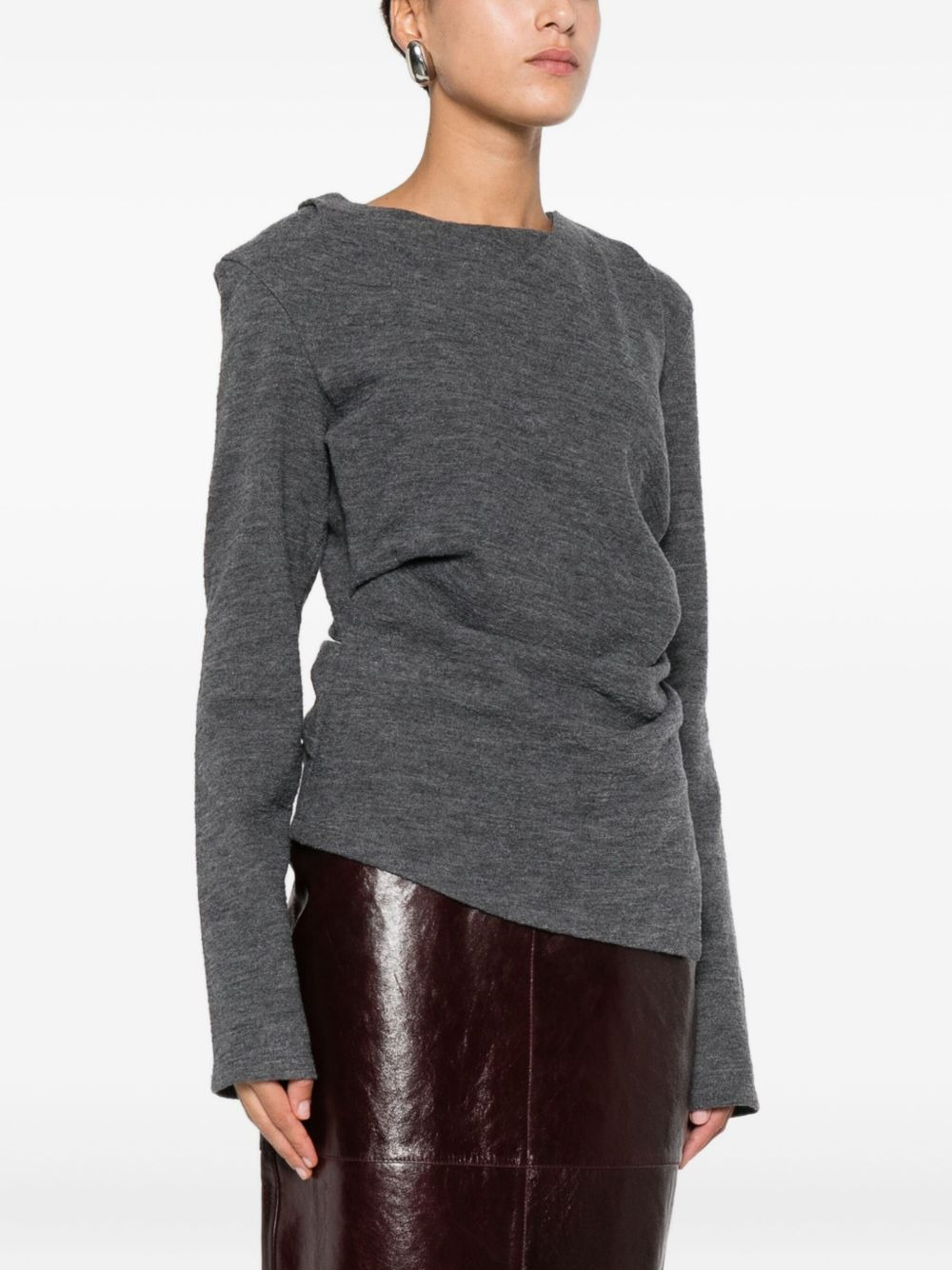 draped-detail blouse - 3
