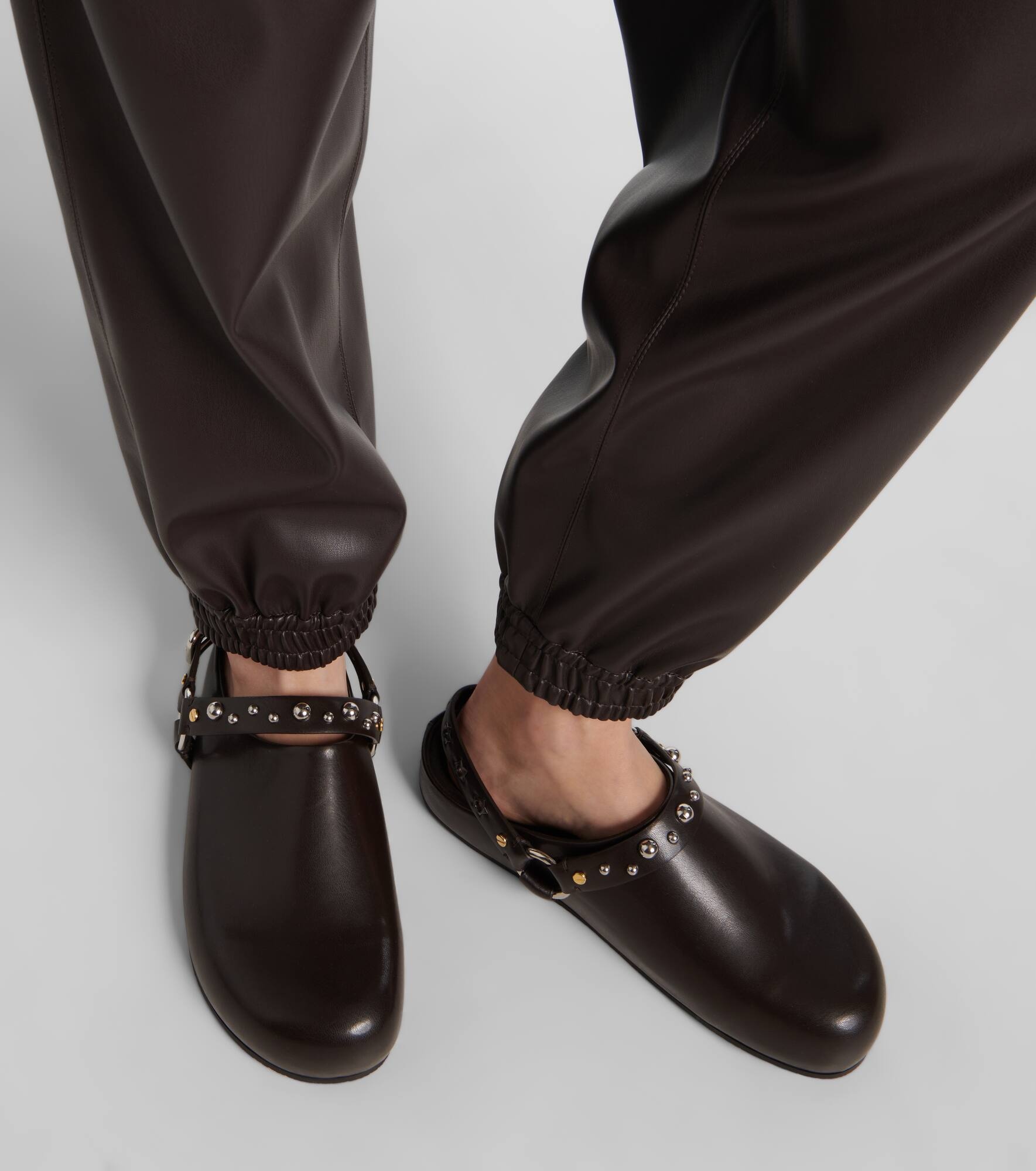 Elyse studded faux leather clogs - 4