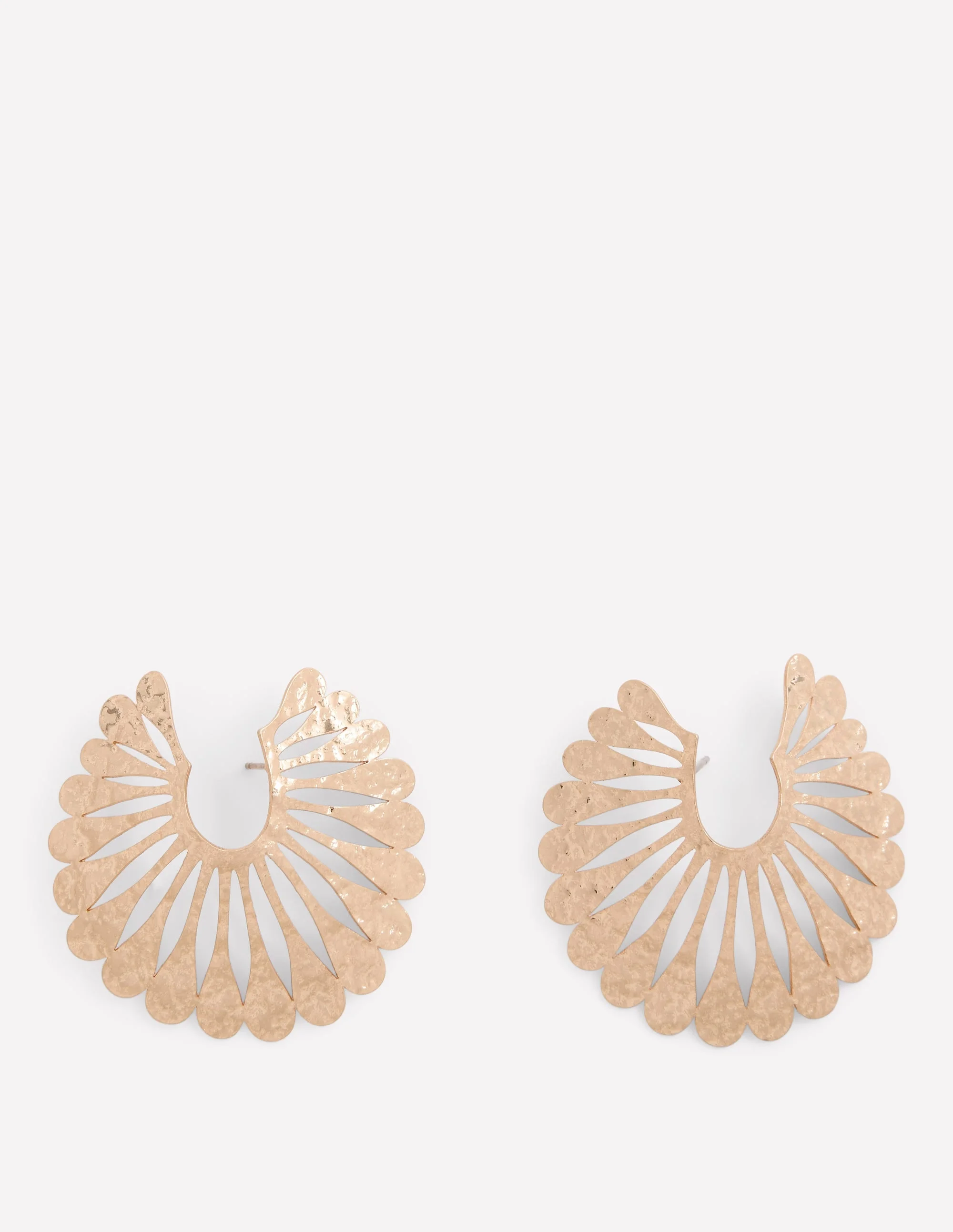 Statement Hammered Studs-Hoop - 1