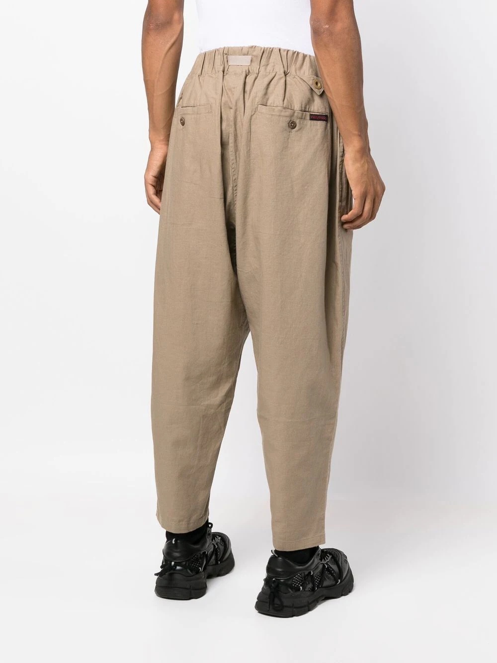 drop-crotch tapered-leg trouser - 4