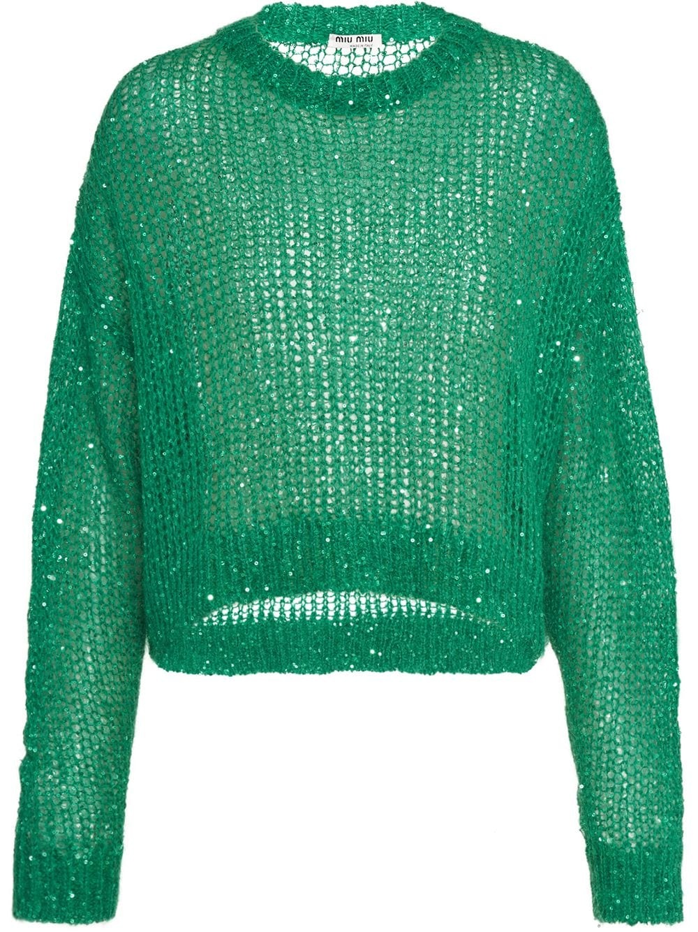 sequin-embellished mesh-knit jumper - 1