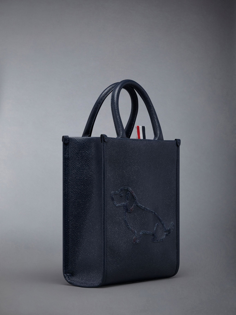Thom Browne Pebble Grain Leather Hector Icon Small Squared Tote outlook