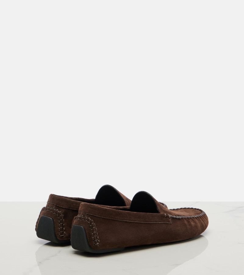 The Row Lucca suede loafers outlook