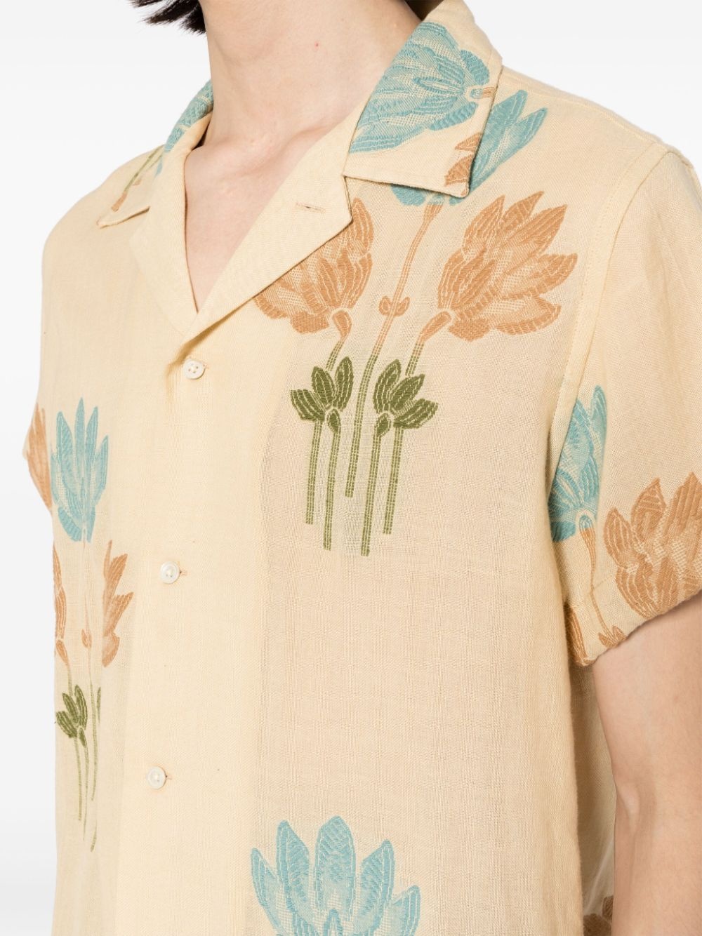 patterned-jacquard short-sleeve shirt - 5