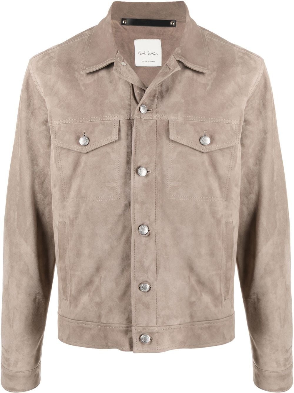 button-up suede jacket - 1