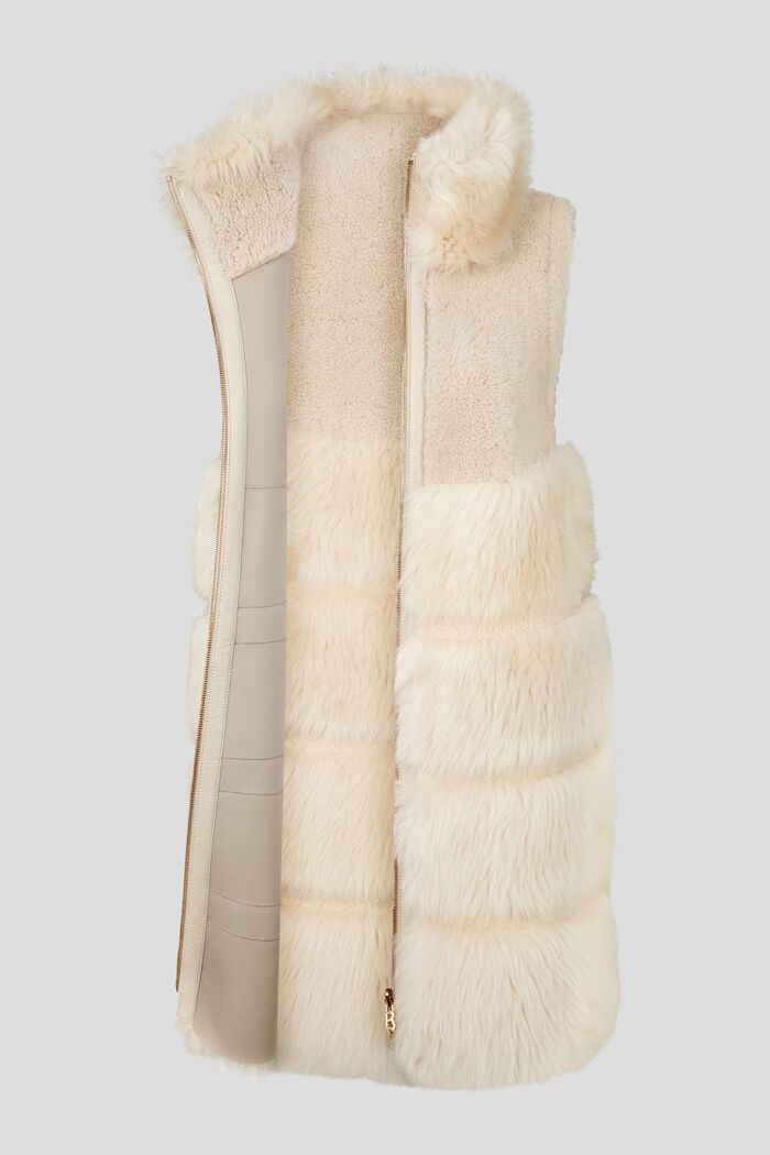 Lima Reversible lambskin waistcoat in Beige - 7