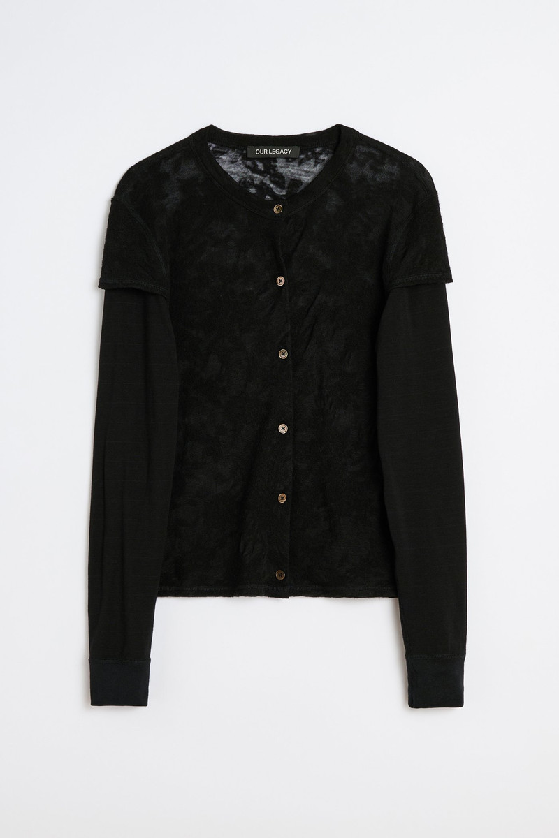 Heat Longsleeve Black Flower Jacquard Gauze 1