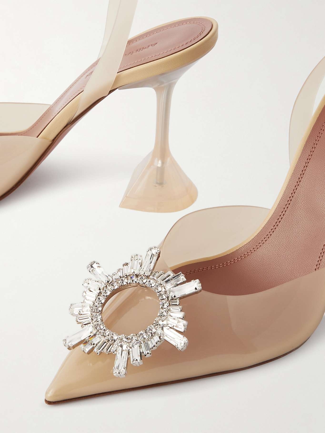 Begum Glass crystal-embellished PVC slingback pumps - 4