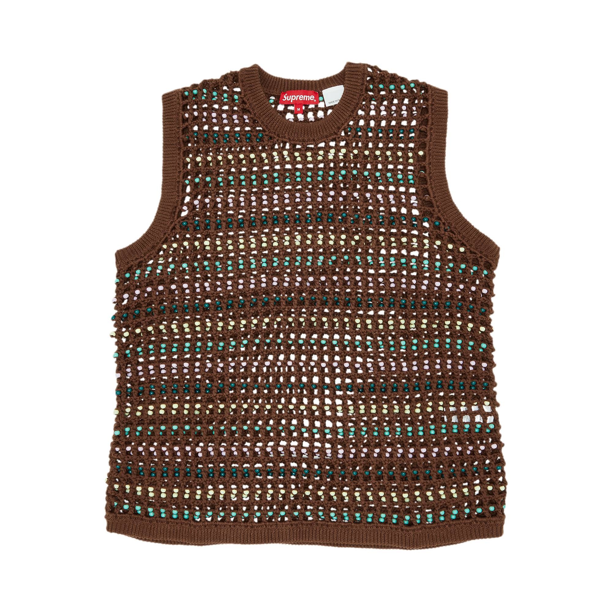 Supreme Supreme Beaded Sweater Vest 'Brown' | REVERSIBLE