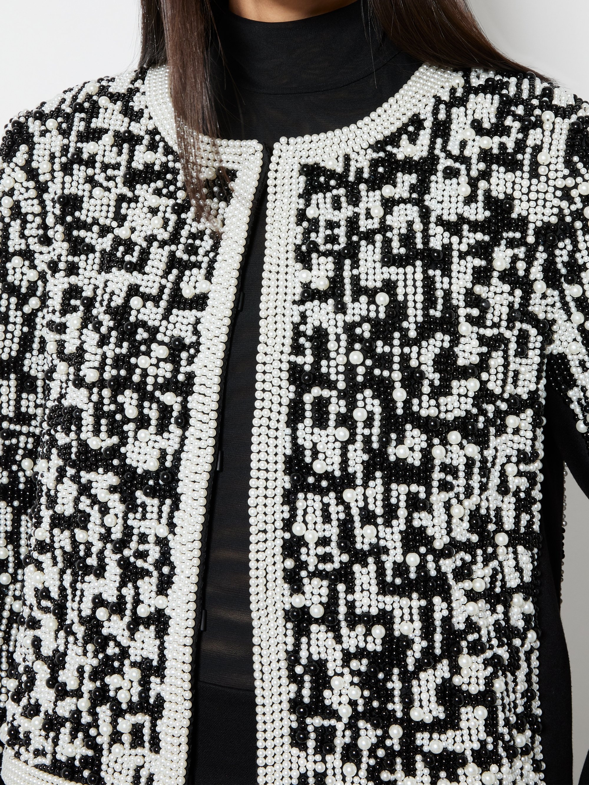 KIDMAN BOXY PEARL EMBELLISHED JACKET - 5