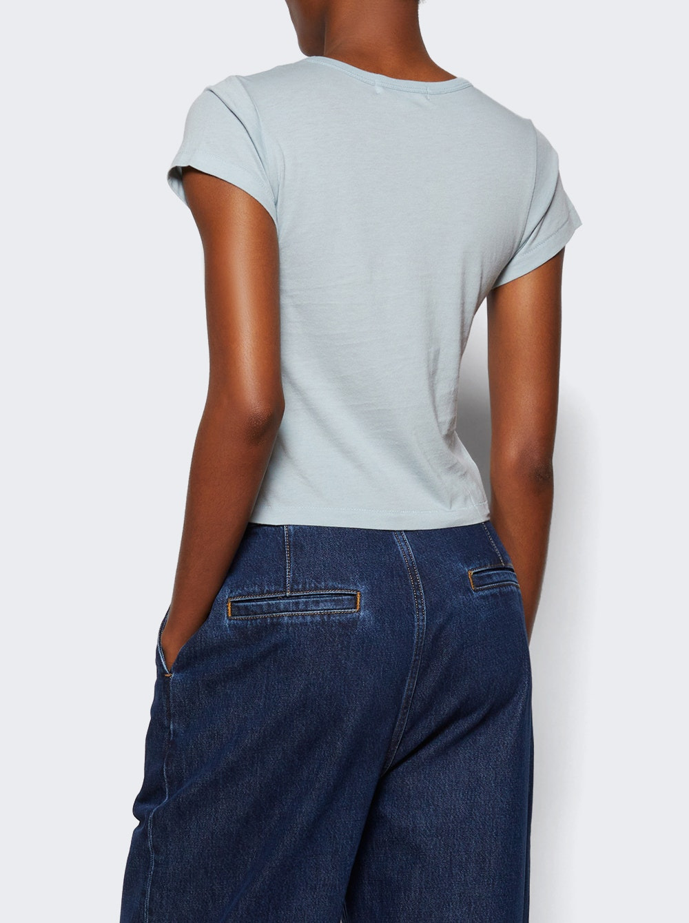 Short Sleeve Baby Tee Dusty Blue - 4