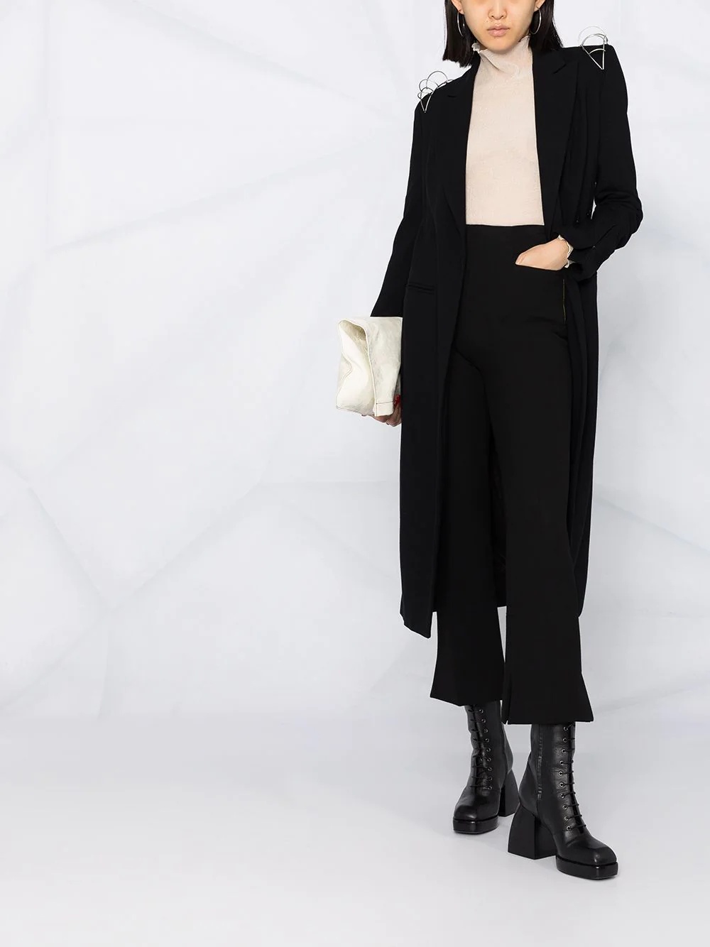 fitted midi coat - 2