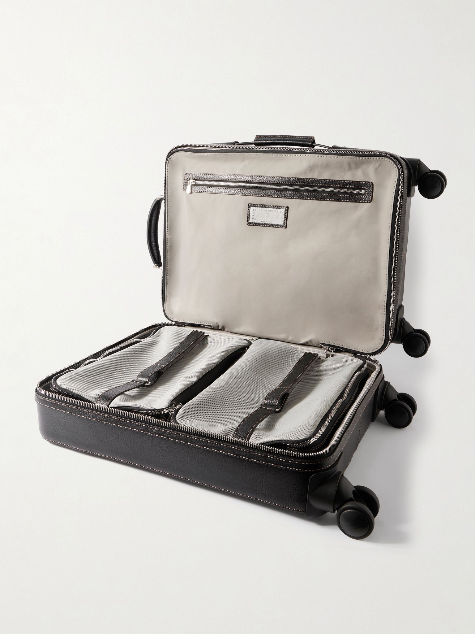 Full-Grain Leather Carry-On Suitcase Black - 3
