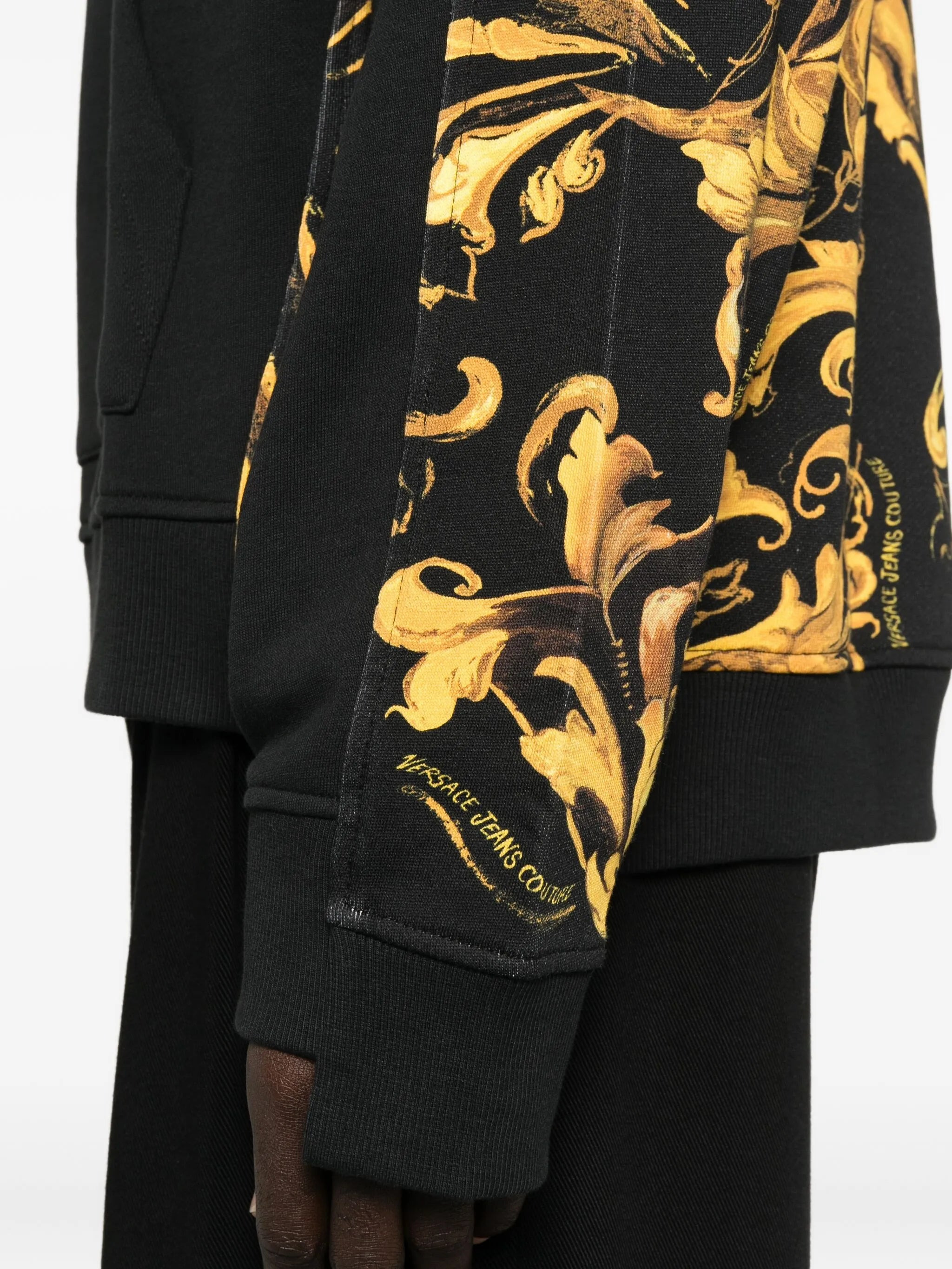 Versace Jeans Couture Baroque-print Panelled Hoodie - 3
