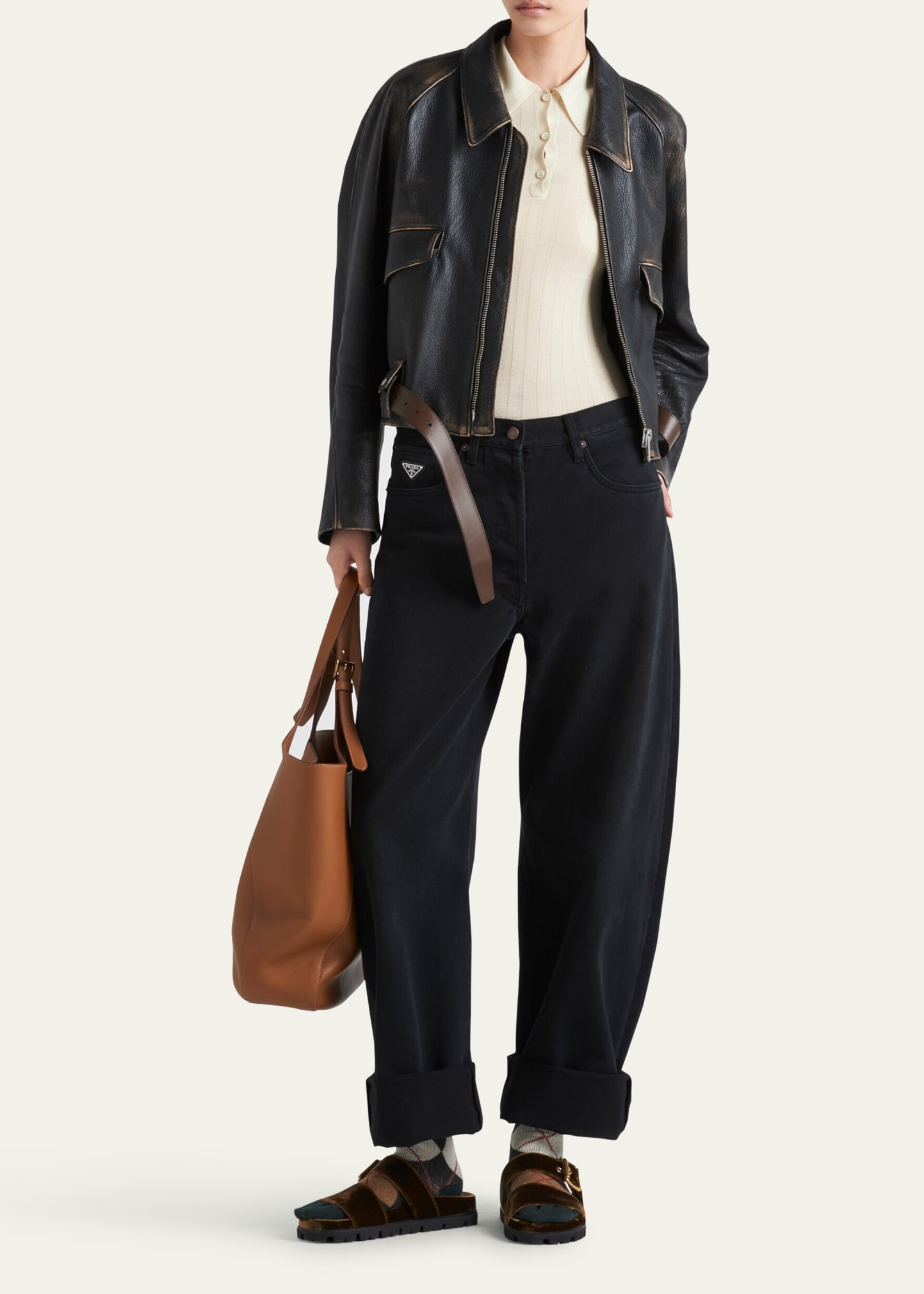 Straight Leg Denim Pants - 2