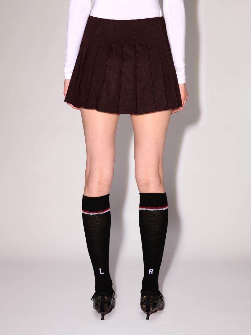 BACK PLEATS TRACK SKIRT - 4