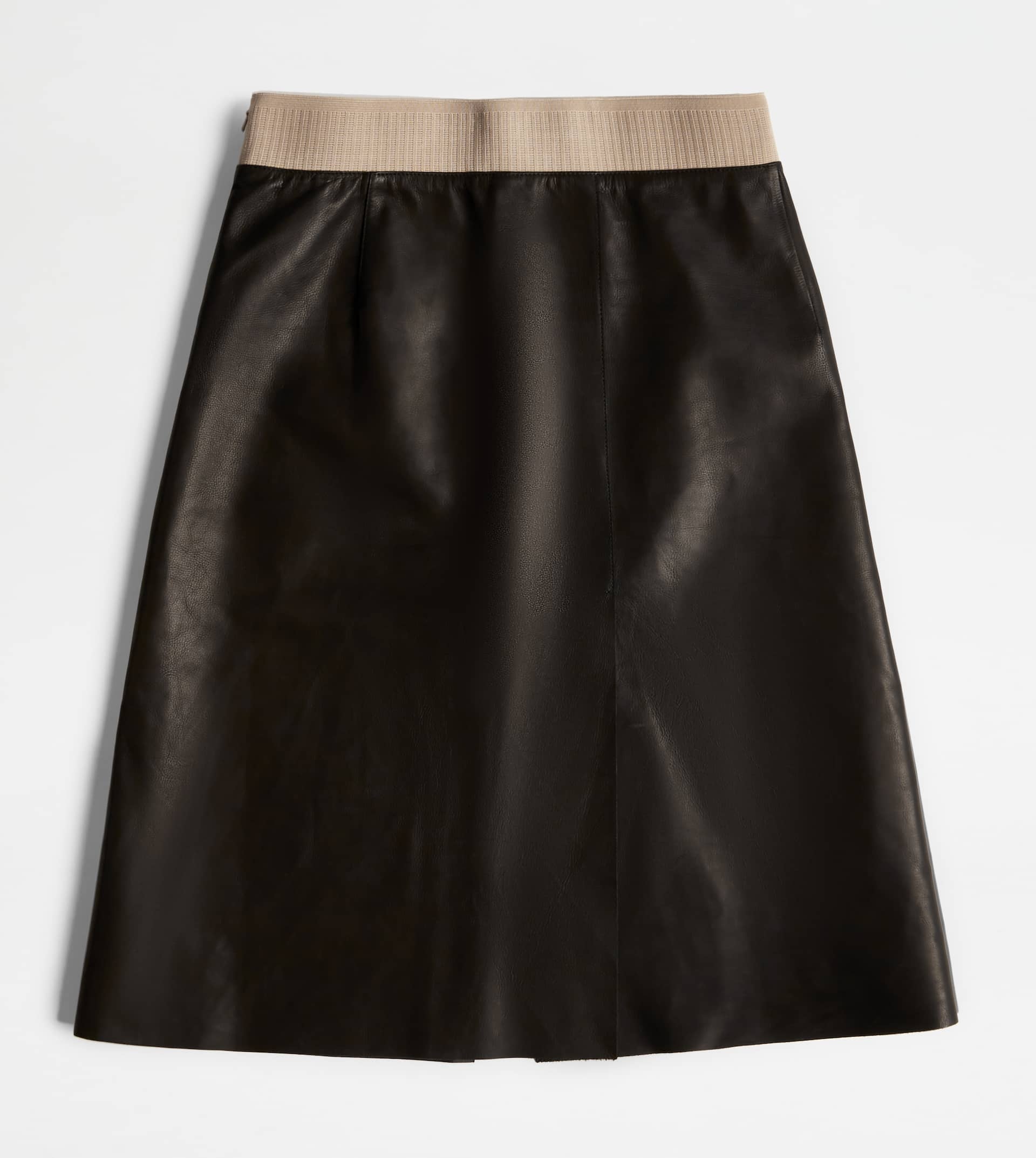 SKIRT IN LEATHER - BLACK - 1