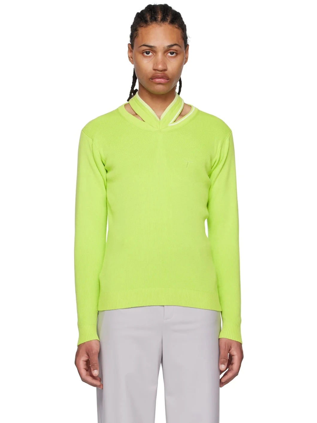 Green Cutout Sweater - 1