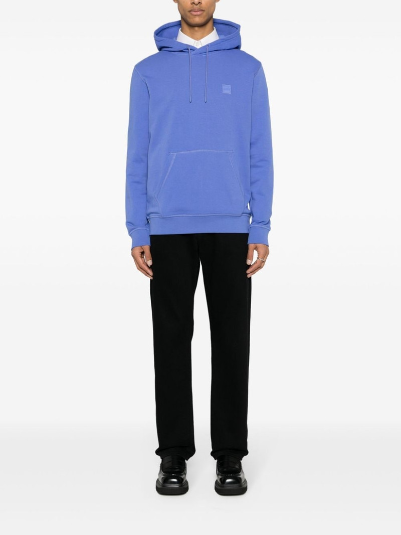 BOSS logo-patch cotton hoodie outlook