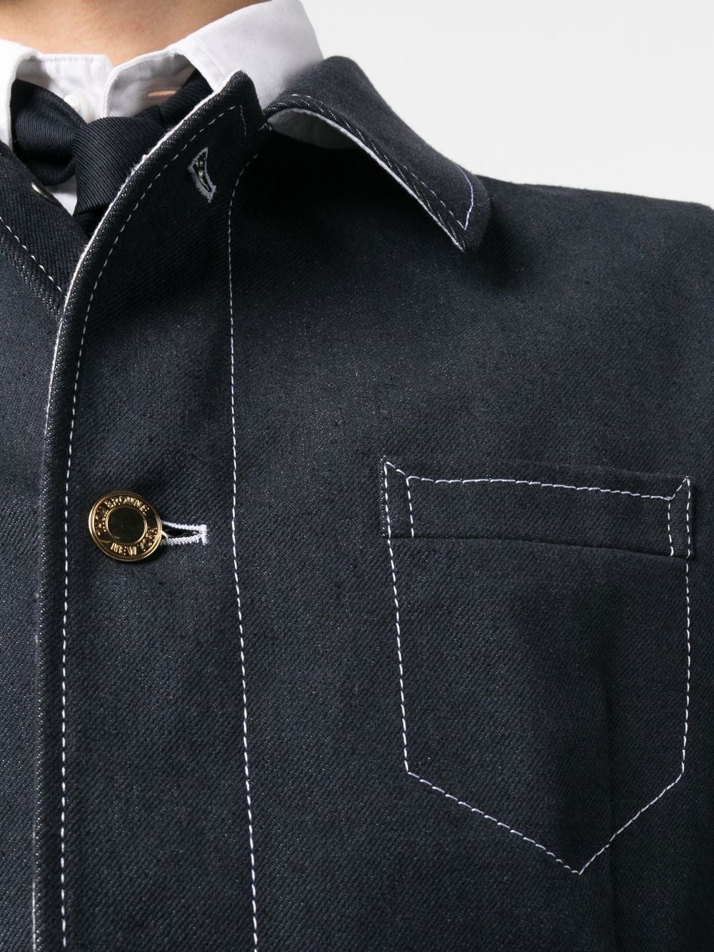contrast-stitch denim jacket - 5