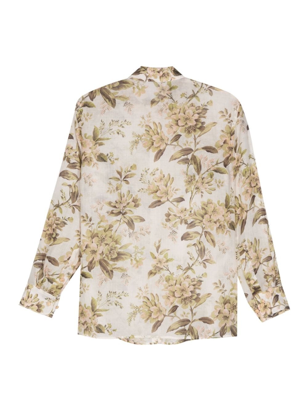 floral-print ramie shirt - 2
