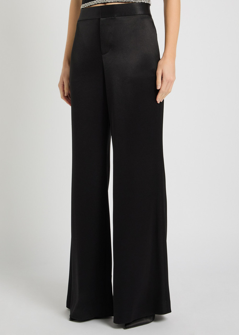 Alice + Olivia Alice + Olivia Shane Wide-leg Satin Trousers outlook