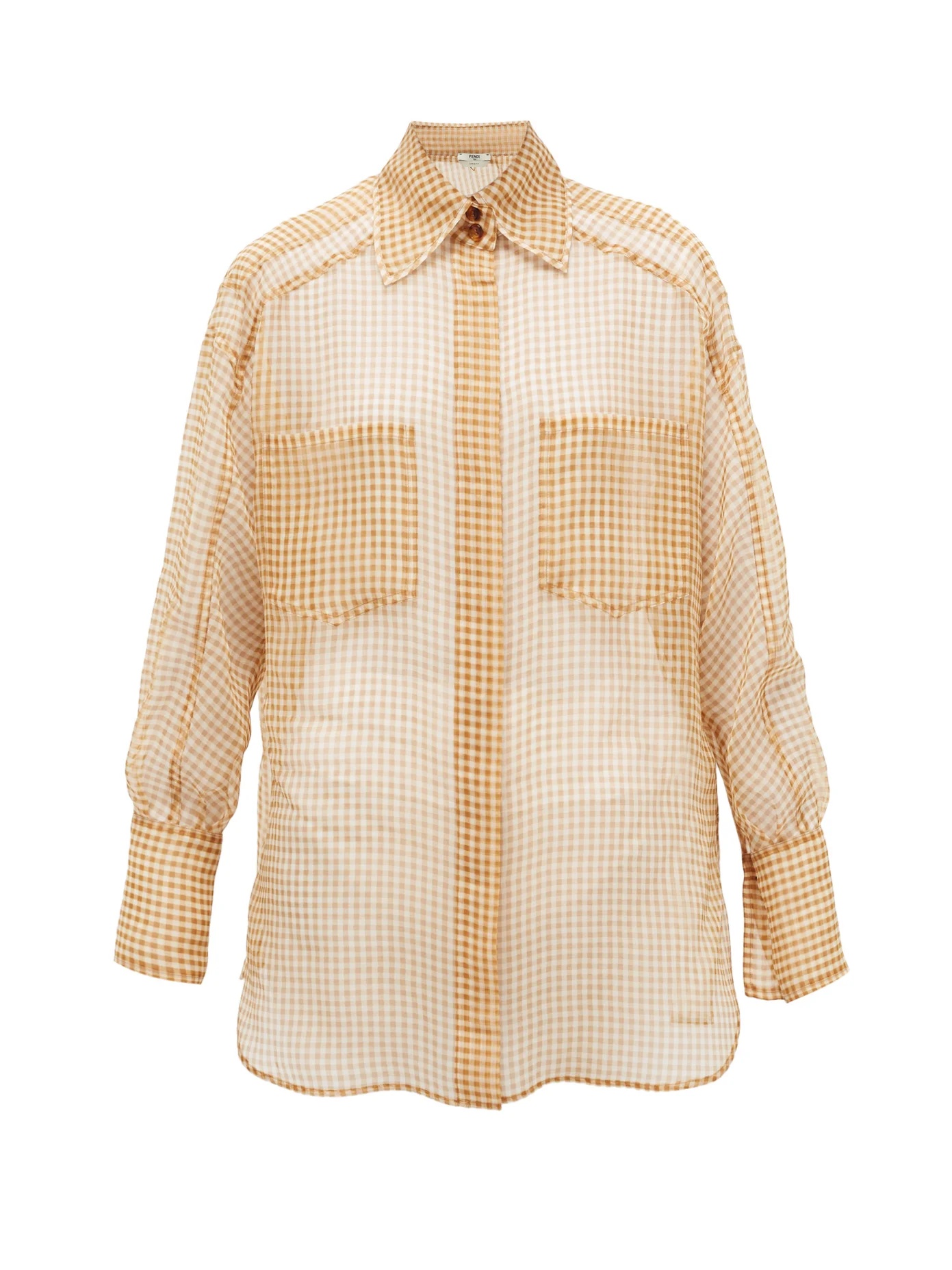 Vichy silk-organza shirt - 1