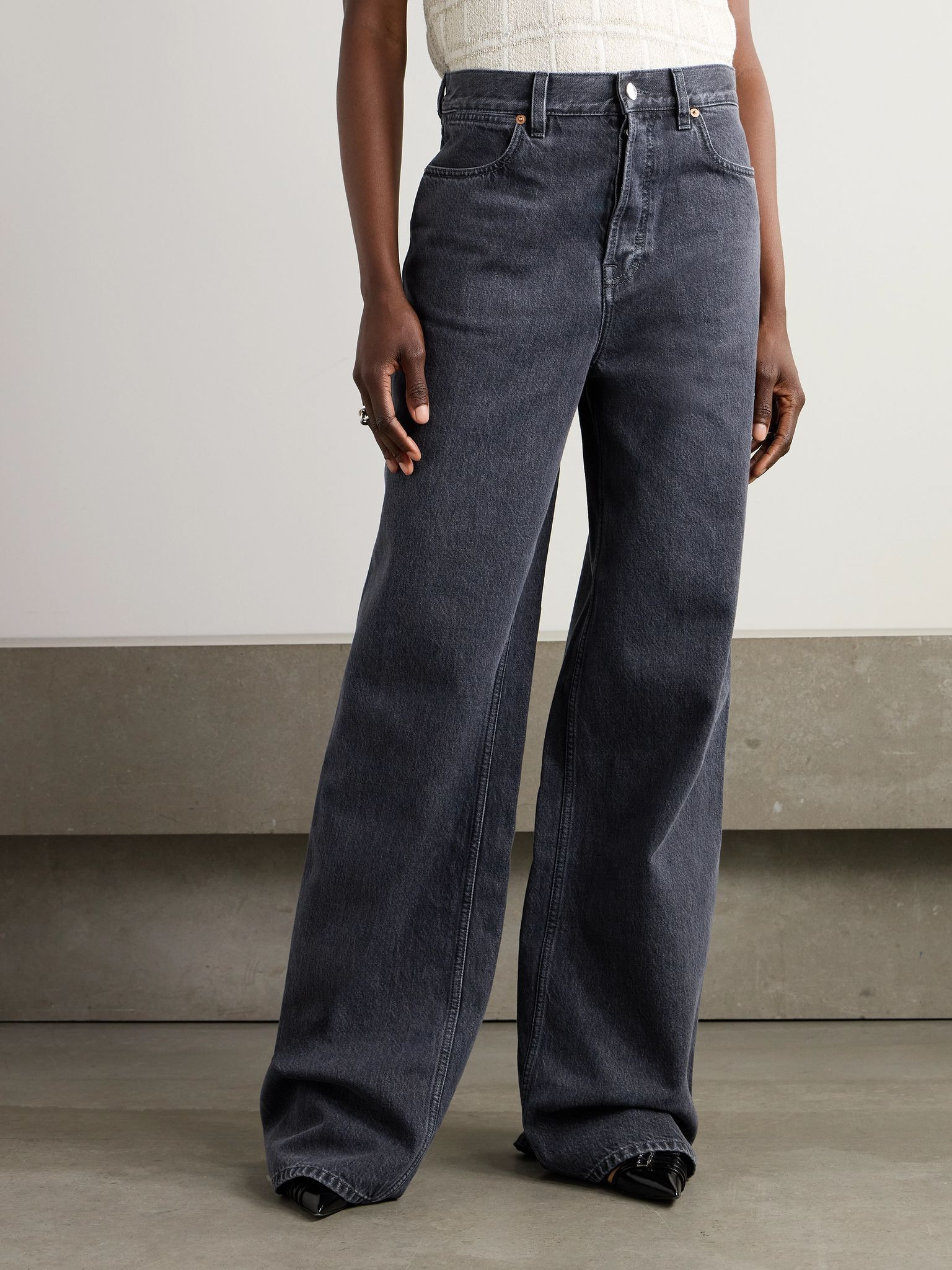 Low-rise wide-leg jeans Black - 3