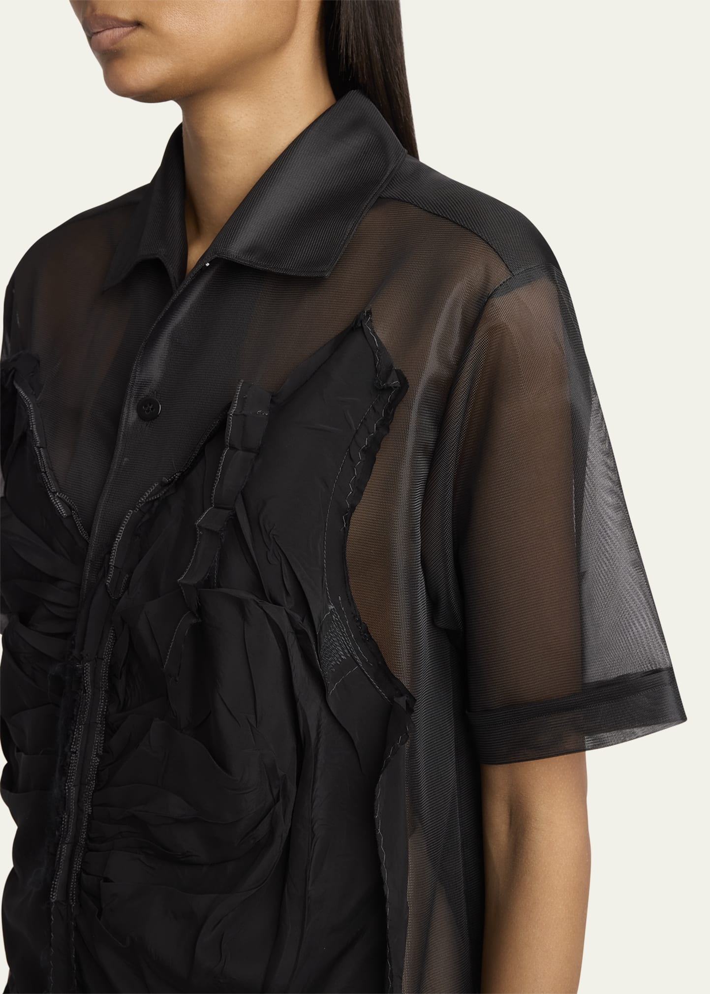 Deconstructed Button Down Midi Dress - 5