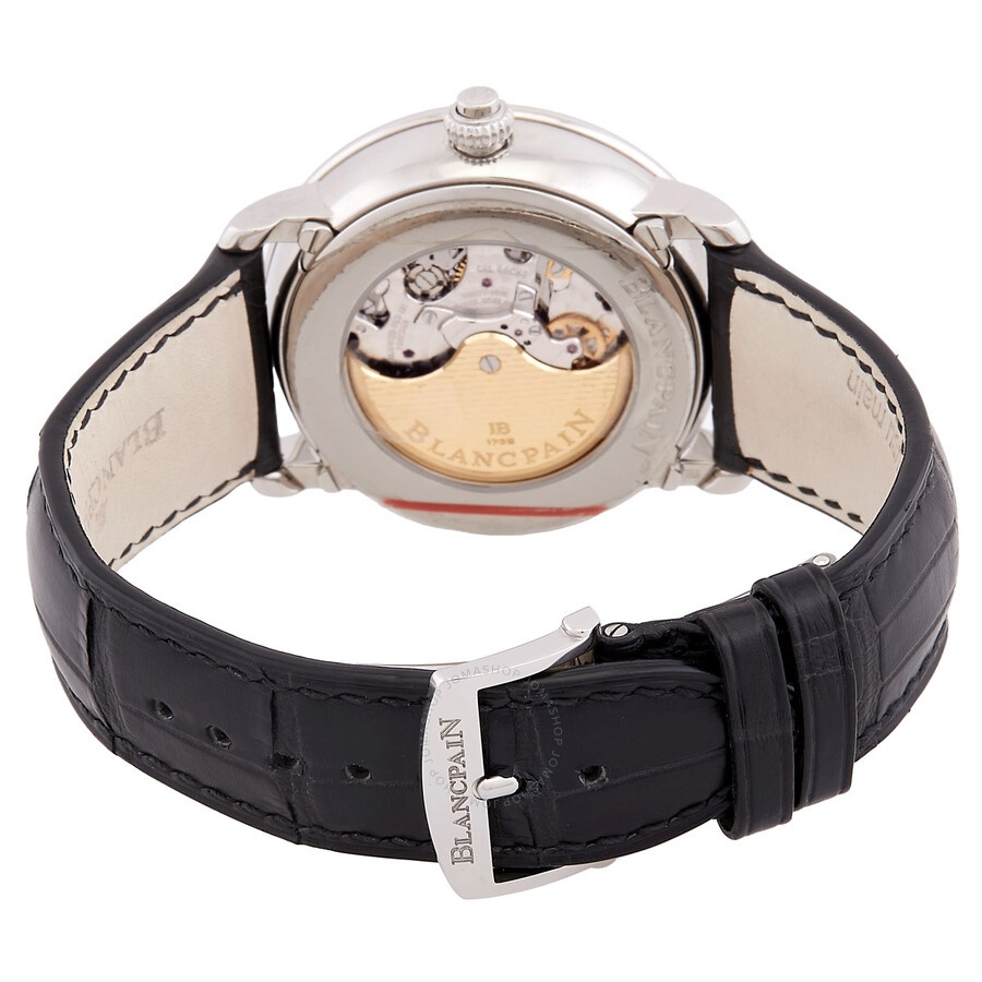 Blancpain Villeret Silver Dial Chronograph Stainless Steel Black Leather Men's Watch 6685-1127-55B - 3