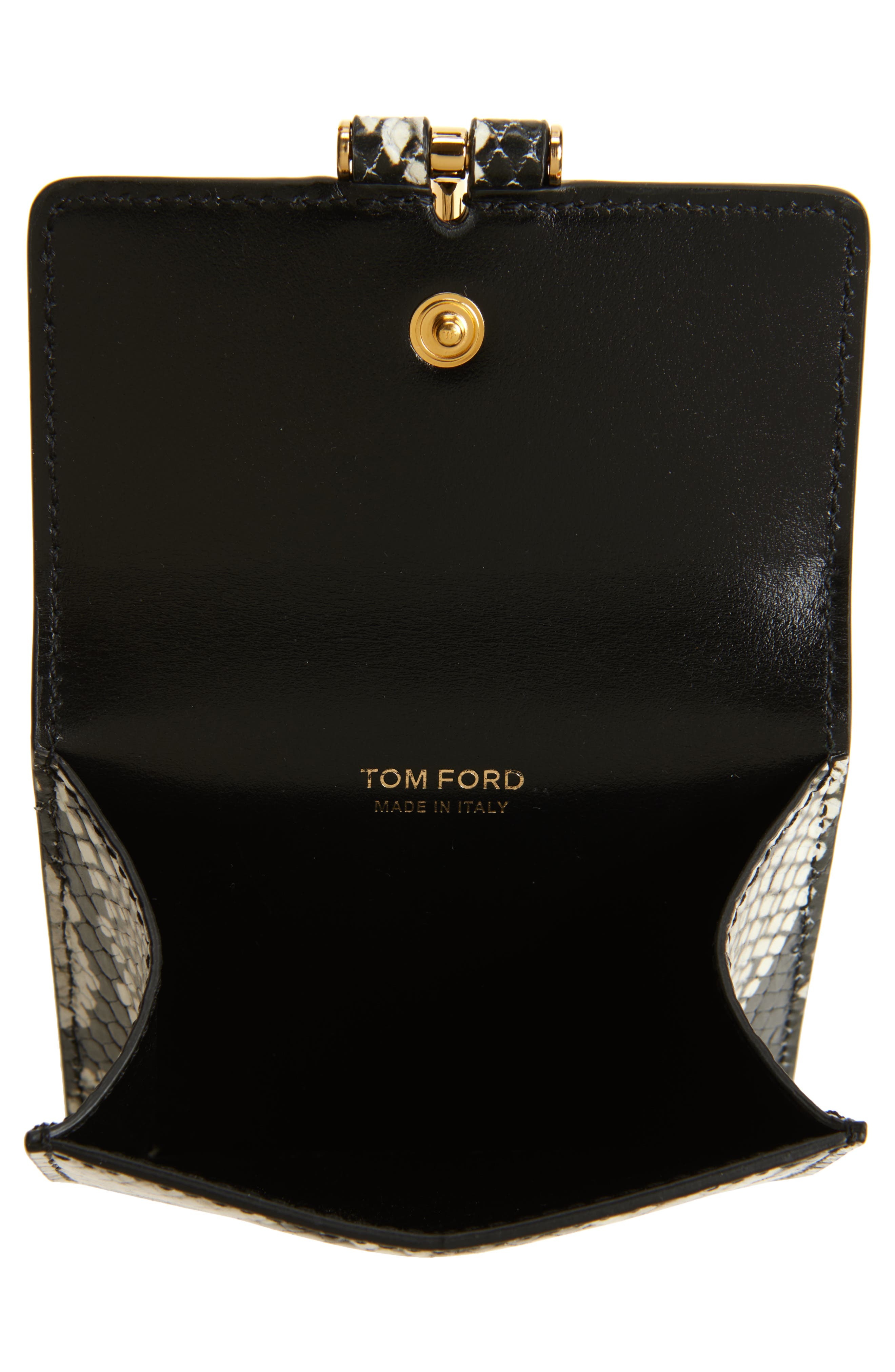 TOM FORD Tara Python Embossed Leather Card Wallet in Roccia at Nordstrom - 2